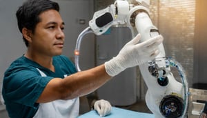 Firefly A robotic surgical arm with force-sensing instruments interacting with simulated tissue. The (1)
