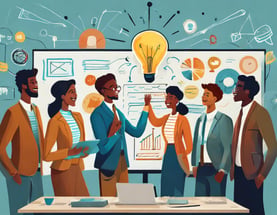 Firefly Capture the essence of innovation with an image showcasing a diverse team collaborating arou (1)