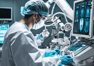 Surgeon controlling surgical robot